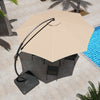 Lausaint 11FT Cantilever Umbrella with Base Beige Patio Umbrella | Parasol deporte Lausaint 3,35 m avec base beige