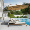 Lausaint 11FT Cantilever Umbrella with Base Beige Patio Umbrella | Parasol deporte Lausaint 3,35 m avec base beige