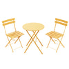 Lausaint Bistro Folding Three-Piece Set Yellow Patio Seating Package | Ensemble bistro pliant 3 pieces Lausaint jaune