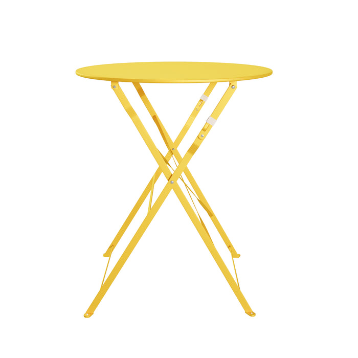 Lausaint Bistro Folding Three-Piece Set Yellow Patio Seating Package