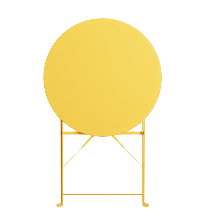 Lausaint Bistro Folding Three-Piece Set Yellow Patio Seating Package