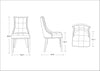 Manhattan Comfort Set of 2 Fifth Avenue Velvet Dining Chairs - Antique Gold & Walnut|Ensemble 2 chaises de salle à manger Fifth Avenue de Manhattan Comfort en velours - doré antique et noyer