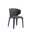 Manhattan Comfort Set of 2 Conrad Modern Woven Tweed Dining Chairs - Black|Ensemble 2 chaises de salle à manger modernes Conrad de Manhattan Comfort en tweed tissé - noir