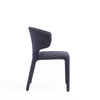 Manhattan Comfort Set of 2 Conrad Modern Woven Tweed Dining Chairs - Black|Ensemble 2 chaises de salle à manger modernes Conrad de Manhattan Comfort en tweed tissé - noir