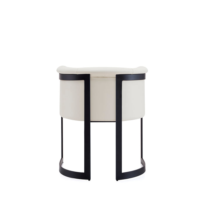 Manhattan Comfort Corso Leatherette Dining Chair with Metal Frame - Cream