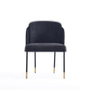 Manhattan Comfort Flor Fabric Dining Chair - Black|Chaise de salle à manger Flor de Manhattan Comfort en tissu - noire