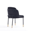 Manhattan Comfort Flor Fabric Dining Chair - Black|Chaise de salle à manger Flor de Manhattan Comfort en tissu - noire