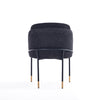 Manhattan Comfort Flor Fabric Dining Chair - Black|Chaise de salle à manger Flor de Manhattan Comfort en tissu - noire
