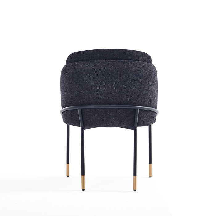 Manhattan Comfort Flor Fabric Dining Chair - Black