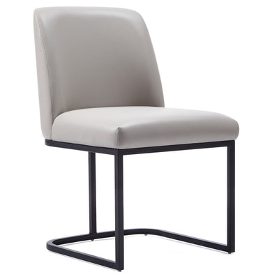 Manhattan Comfort Serena Faux Leather Dining Chair - Light Grey|Chaise de salle à manger Serena de Manhattan Comfort en similicuir - gris clair