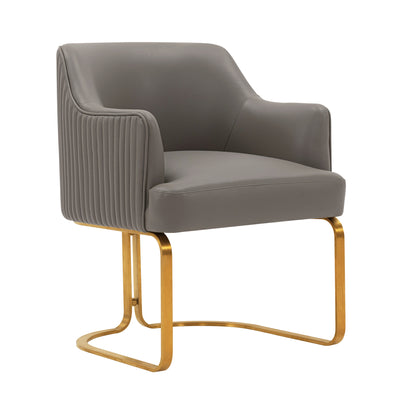 Manhattan Comfort Modern Edra Leatherette Dining Chair - Taupe|Chaise de salle à manger moderne Eda de Manhattan Comfort en similicuir - taupe