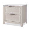 Elana Bedside 2-Drawer Nightstand with Real Marble Top - Beige