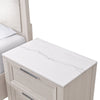 Elana Bedside 2-Drawer Nightstand with Real Marble Top - Beige | Table de nuit Elana à 2 tiroirs avec dessus en marbre véritable - beige