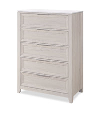Elana Bedroom Chest of Drawers, 5-Drawer 38”W x 55”H with Real Marble Top – Beige