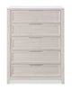 Elana Bedroom Chest of Drawers, 5-Drawer 38”W x 55”H with Real Marble Top – Beige | Commode verticale de chambre à coucher Elana de 38 po (L) x 55 po (H) à 5 tiroirs avec dessus en marbre véritable - beige