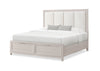 Elana Storage Bed with Upholstered Headboard, Beige – King Size