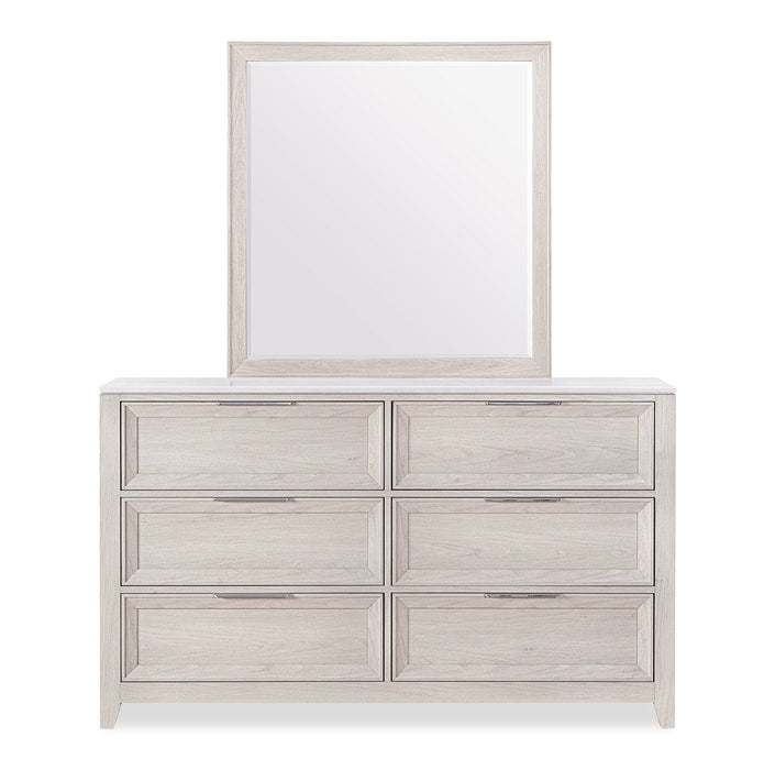 Elana 5pc Bedroom Set with Storage Bed, Dresser & Mirror, Natural - King Size
