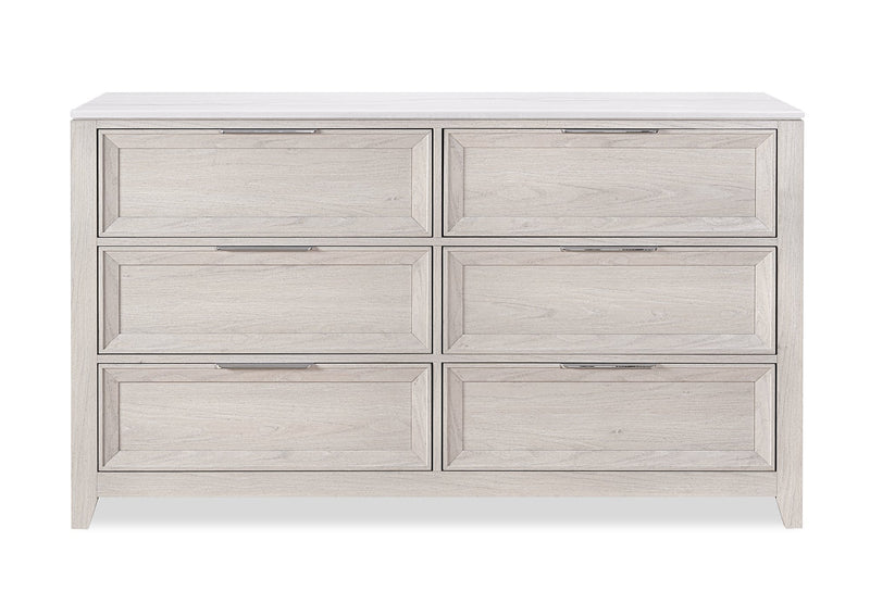 Elana 5pc Bedroom Set with Storage Bed, Dresser & Mirror, Natural - Queen Size