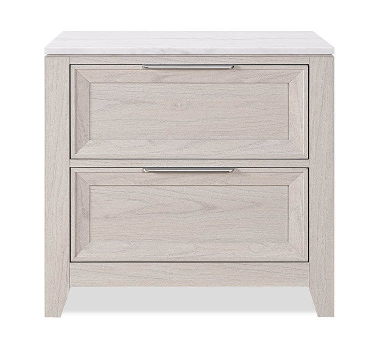 Elana 6pc Bedroom Set with Storage Bed, Dresser, Mirror & Nightstand, Beige – Queen Size