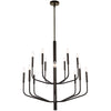 Dainolite Eleanor 14 Light Chandelier Matte Black Lamp|Lustre Eleanor de Dainolite avec fini noir mat et 14 ampoules