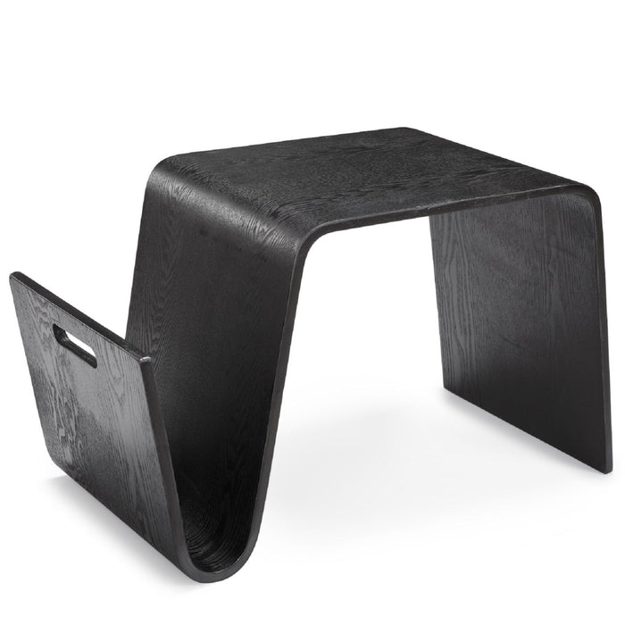 Manhattan Comfort Brookside 25.6\" Rectangle Plywood & Ash Veneer End Table - Black