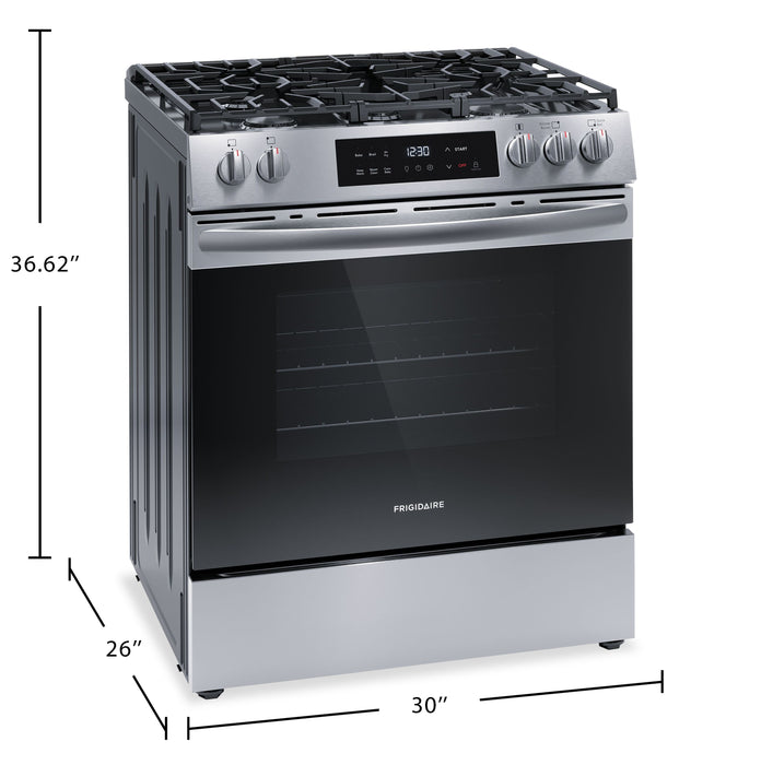 Frigidaire 30'' Front Control Gas Range with Air Fry - FCFG3082BS\t