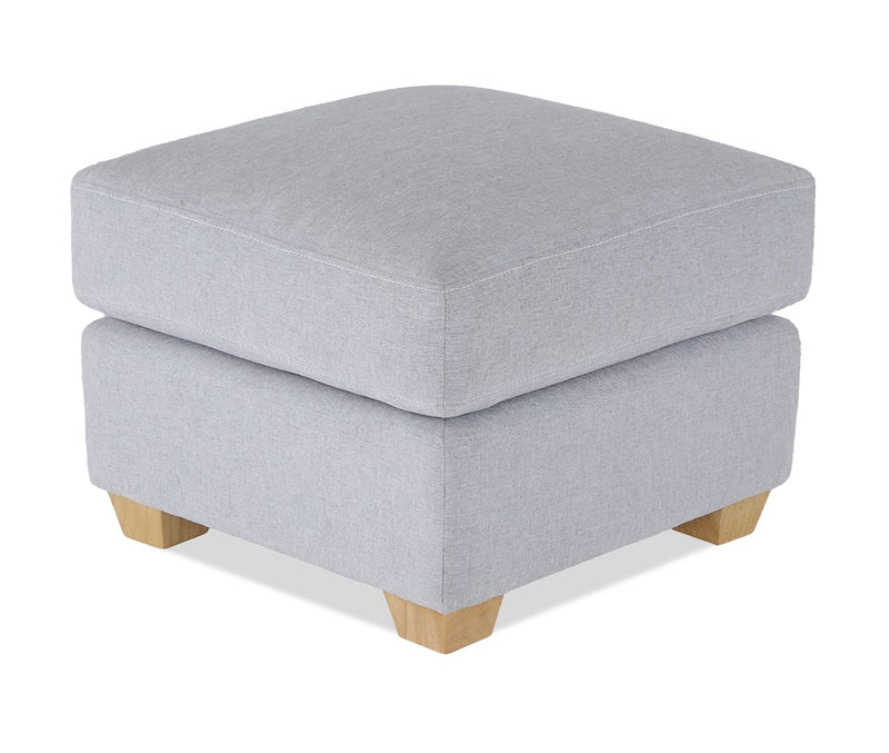 Finesse 23\" Chenille Fabric Ottoman - Heather Grey