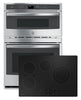 GE Profile 30" 4-Element Electric Cooktop and 6.7 Cu. Ft. Electric Wall Oven – Black and Stainless Steel  | Surface de cuisson électrique de 30 po à 4 éléments et four mural électrique de 6,7 pi3 de GE Profile - noirs et acier inoxydable