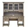 Harold 64" Desk with Storage and Tempered Glass Shelves  - Dovetail Grey | Bureau Harold de 64 po avec rangement et tablettes en verre trempé - gris tourterelle