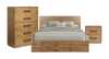 Scott Living Henri 5pc Bedroom Set with Bed, Chest & Nightstand, Wood, Brown - Queen Size | Ensemble de chambre à coucher Henri de Scott Living 5 pièces en bois avec lit, commode verticale et table de nuit, brun - format grand lit