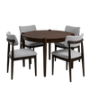 Ivy 5pc Dining Set with Table & 4 Ren Chairs, 42"W Round - Brown/Beige | Ensemble de salle à manger Ivy 5 pièces avec table ronde de 42 po (L) et 4 chaises Ren - brun et beige