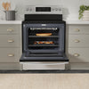 GE 5 Cu. Ft. Electric Range with True European Convection and Air Fry - Stainless Steel - JCB840STSS | Cuisinière électrique GE de 5 pi³ avec convection européenne véritable et friture à air - acier inox…