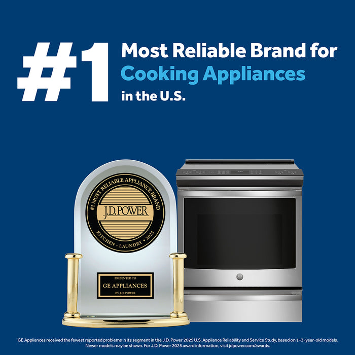 Profile 6.8 Cu. Ft. Smart Electric Range with True European Convection - Stainless Steel Fingerprint Resistant - PCS980YMFS