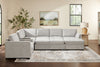 Vault 6-Piece Right-Facing Sectional with Sofa Bed Loveseat, Three Storage Chairs and Storage Chaise - Grey | Sofa sectionnel de droite Vault 6 pièces avec causeuse-lit, 2 fauteuils de rangement et fauteuil long de rangement - gris