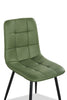 Arlo Dining Chair with Cushion Fabric Tufted Seat & Back, Metal – Green | Chaise de salle à manger Arlo en métal avec siège et dossier coussinés capitonnés en tissu - verte