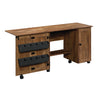 Brett 40.08” 3 Shelf Sewing and Craft Cart with Casters – Vintage Oak | Chariot de couture et de bricolage Brett de 40,08 po à 3 tablettes avec roulettes - chêne antique