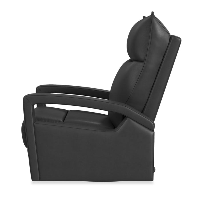 Carlos 31\" Top-Grain Genuine Leather Power Reclining Chair with Glider and Swivel –  Grey