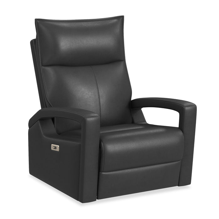 Carlos 31\" Top-Grain Genuine Leather Power Reclining Chair with Glider and Swivel –  Grey