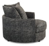 Made in Canada Sofa Lab Customizable Cuddler 48" Fabric Accent Chair – Plush Charcoal  | Fauteuil d’appoint enveloppant personnalisable Plush Cuddler de Sofa Lab de 48 po fabriqué au Canada en tissu - Plush Charcoal