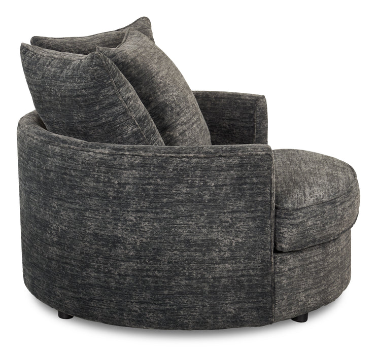 Made in Canada Sofa Lab Customizable Cuddler 48\" Fabric Accent Chair – Plush Charcoal 