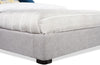 Jade Upholstered Platform Bed with USB Ports in Grey Fabric - Queen Size | Base de lit plateforme rembourrée Jade en tissu gris avec ports USB - format grand lit