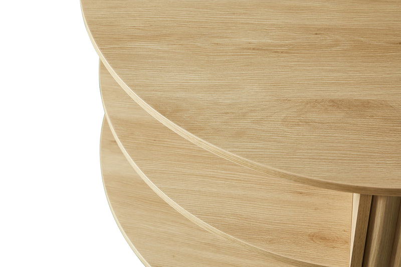 Juniper 35\" Modern Coffee Table with Casters – Natural Oak