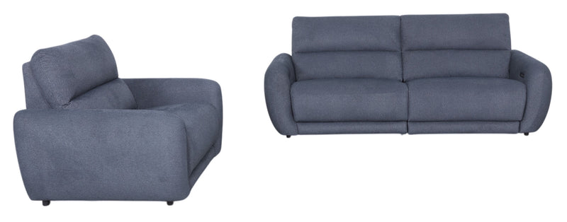Cindy Crawford Home Kailyn 92\" Fabric Power Reclining Sofa with Power Headrests - Indigo