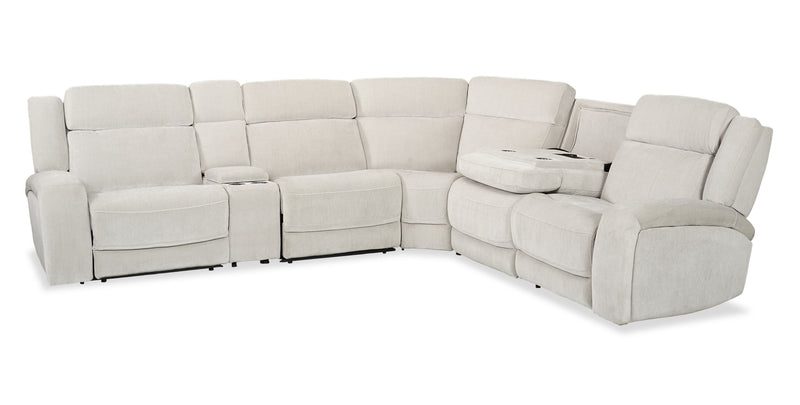 Shaquille O’Neal Home Legacy 6-Piece Power Reclining Sectional with Shaq-o-pedic Comfort - Grey 