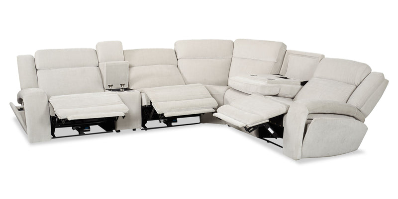 Shaquille O’Neal Home Legacy 6-Piece Power Reclining Sectional with Shaq-o-pedic Comfort - Grey 