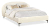 Luna Upholstered Wingback Bed in Taupe Fabric - Queen Size | Lit rembourré à oreilles Luna en tissu taupe - format grand lit