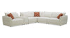 Palisade 6-Piece Fabric Sectional with Flip Top Storage Console and Accent Pillows - Sand | Sofa sectionnel Palisade de 6 pièces en tissu avec console de rangement à dessus relevable et coussins décoratifs - sable