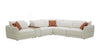 Palisade 6-Piece Fabric Sectional with Flip Top Storage Console and Accent Pillows - Sand | Sofa sectionnel Palisade de 6 pièces en tissu avec console de rangement à dessus relevable et coussins décoratifs - sable