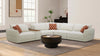 Palisade 6-Piece Fabric Sectional with Flip Top Storage Console and Accent Pillows - Sand | Sofa sectionnel Palisade de 6 pièces en tissu avec console de rangement à dessus relevable et coussins décoratifs - sable