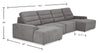 Shaquille O’Neal Home Prestige 4-Piece Sectional with Power Sliding and Storage Chaise – Grey | Sofa sectionnel Prestige de Shaquille O’Neal Home 4 pièces avec coulissement électrique et fauteuil long de rangement - gris